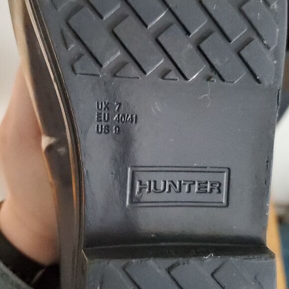 Hunter Regent Carlyle Dark Blue Rain Boots With Brown Accent Size US 9 main image 9